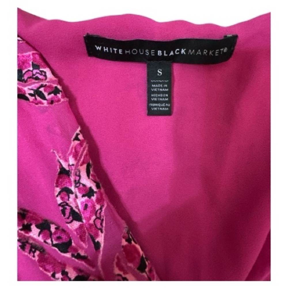 White House Black Market Silk Floral Blouse Size Small - Picture 10 of 11